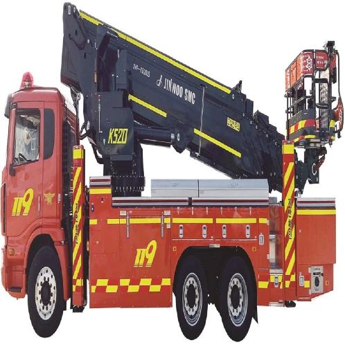 Jinwoo SMC Firefighting aerial ladder vehicle Telescopic boom type(52M)